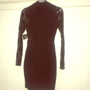 Sexy lace panel cocktail dress